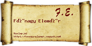 Fónagy Elemér névjegykártya