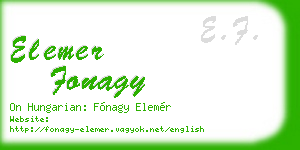 elemer fonagy business card