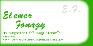 elemer fonagy business card